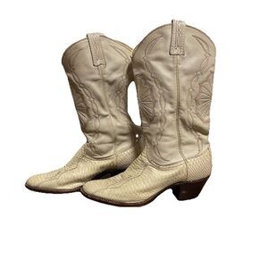 Vintage Dan Post Men’s Snakeskin Cowboy Boot Size 9 M Made in The USA Western